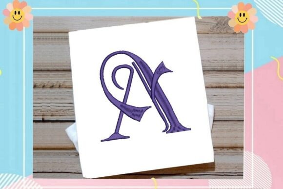 Elegant Vintage Monogram Initial A Embroidery