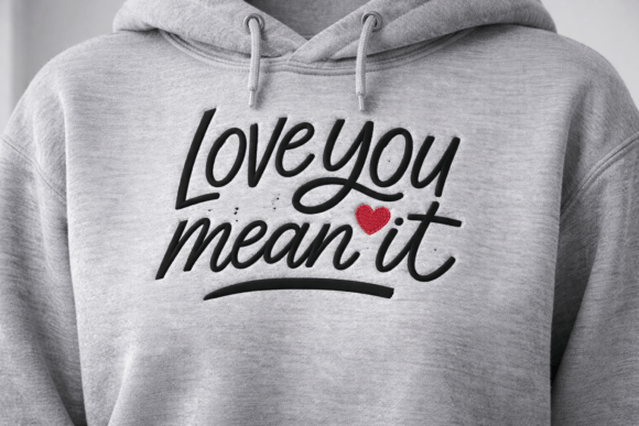 Love You Mean It: A Stylish Handwritten Embroidery Design