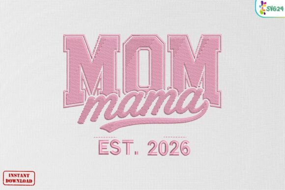 Mom Varsity Applique Patch: A Stylish Embroidery Design