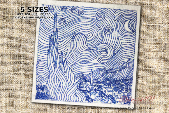 Review: The Starry Night Redwork Embroidery Design