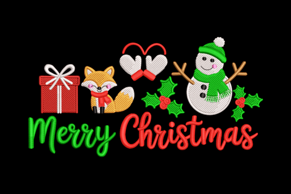 Whimsical Merry Christmas Friends Scene