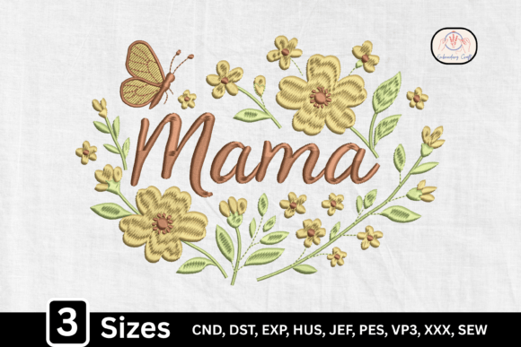 Wildflower Butterfly Floral Mama Mom Design
