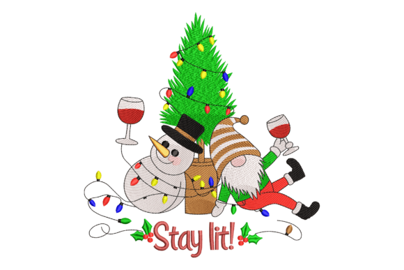 Wine Christmas: A Playful Holiday Embroidery Design